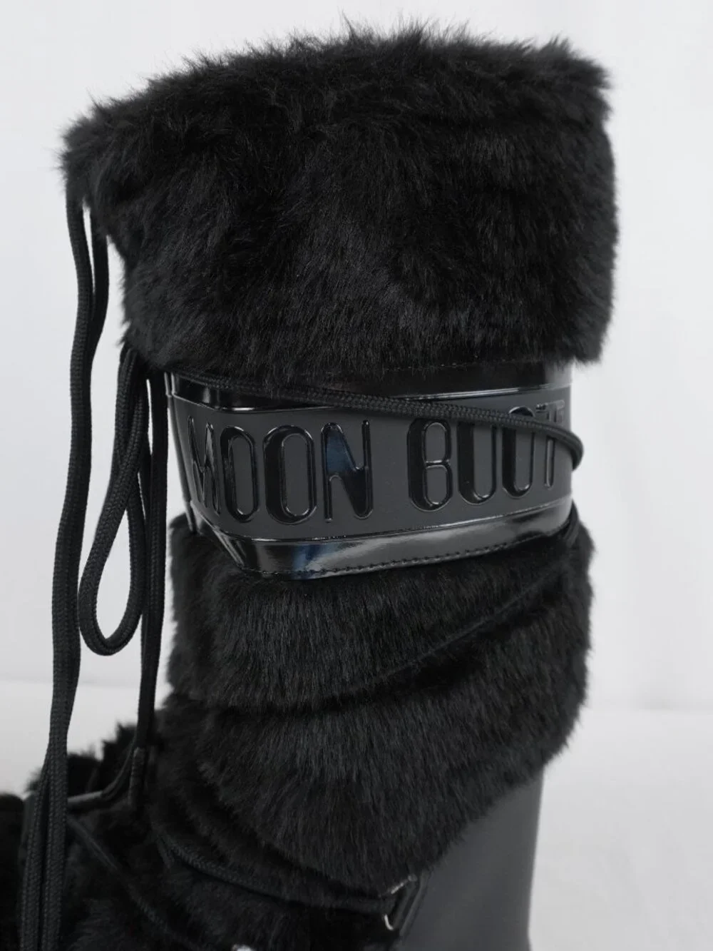Moon Boot Icon Logo Faux-Fur Tall Boots In Black - Moon Boot Size 35/38